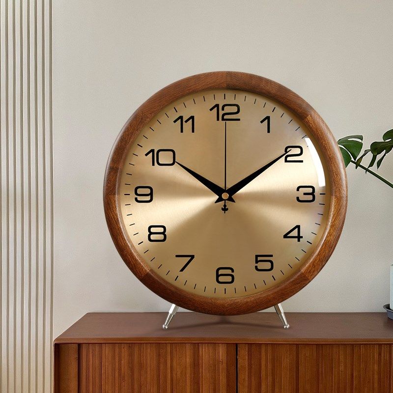 胡桃实木钟表座钟客厅家用202新款台式摆放复古静音时钟自动对时,家居饰品,座钟,淘宝优惠券,粉丝福利购,淘宝优惠卷