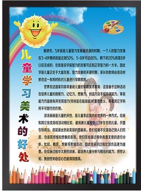 美术室教室布置墙面挂画家长须知制度少儿美术培训画廊画室装饰画