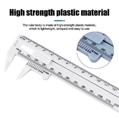 0-150mm Mini Double Scale Plastic Vernier Caliper Ruler