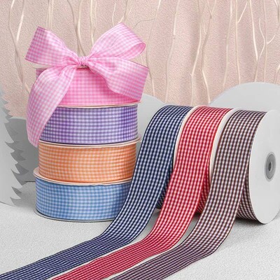 45meters/Roll Width 40mm Plaid Ribbons Grosgrain Ribbon Gift