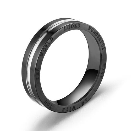 Fashion personality titanium steel couple ring Tanabata fest