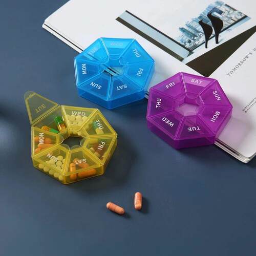 Mini Portable Pills Organizer Weekly Tablet Holder Portable
