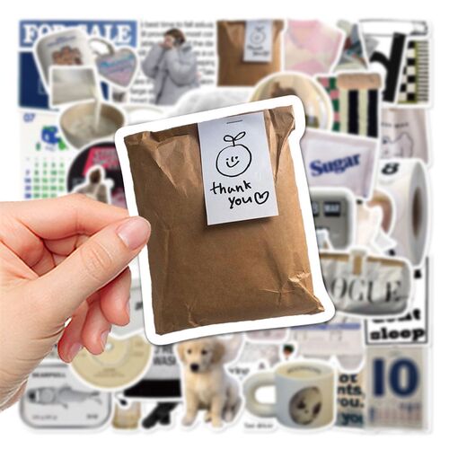 10/30/57pcs Vintage Ins Simple Cute Stickers Korean Cartoon