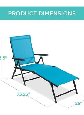 Set of 2 Outdoor Patio Chaise Lounge Chair Adjustable Reclin