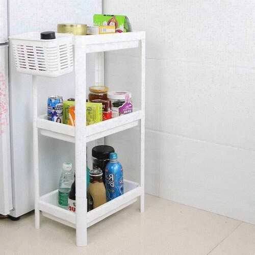 bathroom rack, floor type plastic shelf, mul