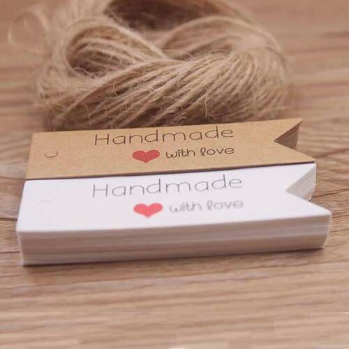 100pcs Kraft Gift Tags with 20m Rope Thank You Paper tags fo