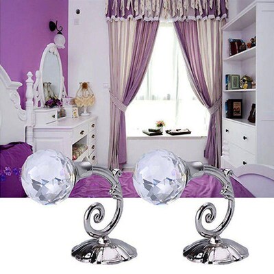 Girls Room Curtains Holder Tie Metal Large Wall Glass Crysta