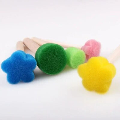 Kids Sponge Stamp Brush Kits Flower Drawing Toys for Childre