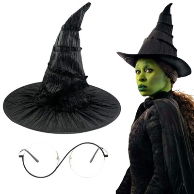 Wicked Elphaba Cosplay Hat Glasses Eyewear Fantasia Costume