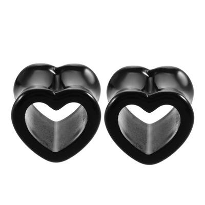 2Pcs/lot Acrylic Tunnels for Ears Heart Hollow Ear Plugs Tun