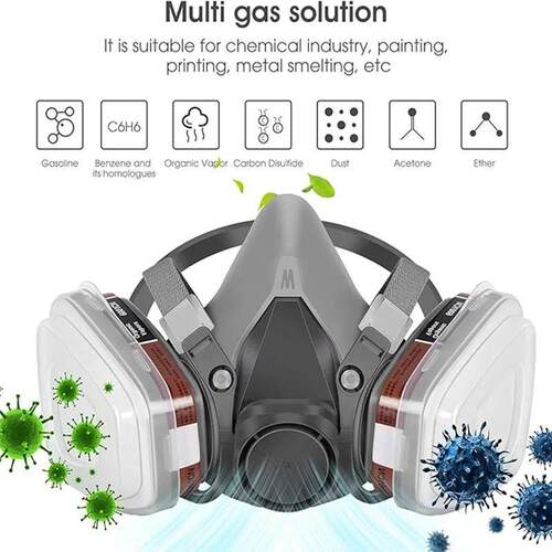 New 15in1 6200 Dust Gas Respirator Half Face Dust Mask For P