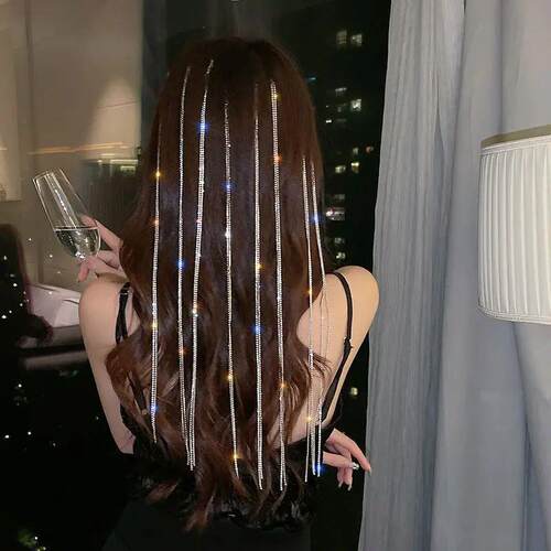 Shiny+Chain+Hairpins+for+Women+Tassel+Hair+Clips+Barrettes+B