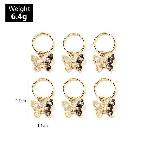 6Pcs Butterfly Star Pendant Hair Clip For Women Braid rendy