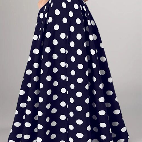 Celmia 2022 Summer Women Maxi Skirts Bohemian Polka Dot Long