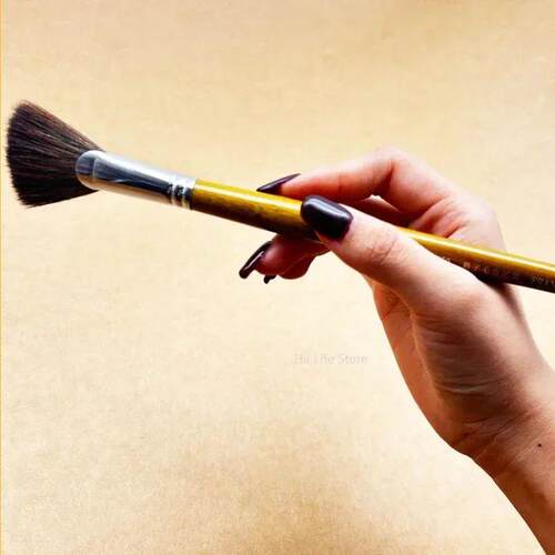 Pottery Fan-shaped Brush Long Wooden Rod with Good Water Abs