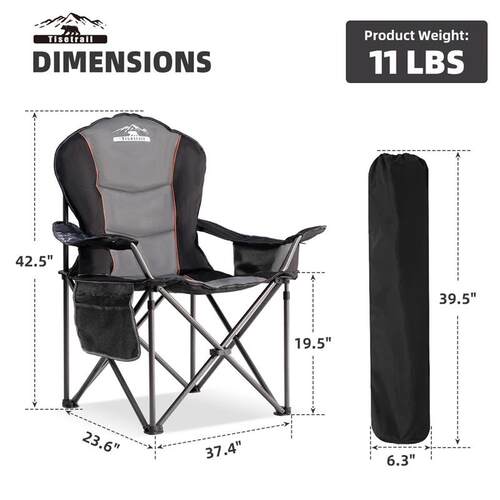 Tisetrail Oversized Camping Chair Folding Chair with Cooler