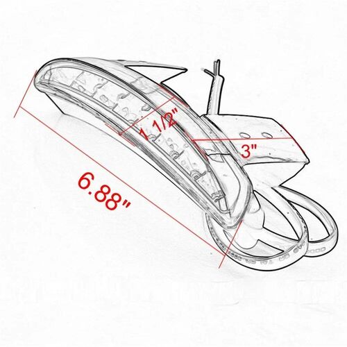 Motorcycle LED Rear Fender Brake License Plate Light Tail St