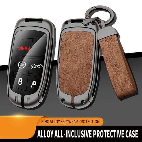Metal Leather Car Key ver Case Fob for Jeep Renegade Compass