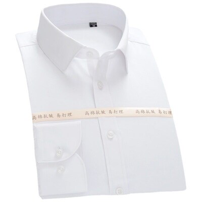 Mens Plus Size White Shirt Long Sleeve Business Fat Man Big