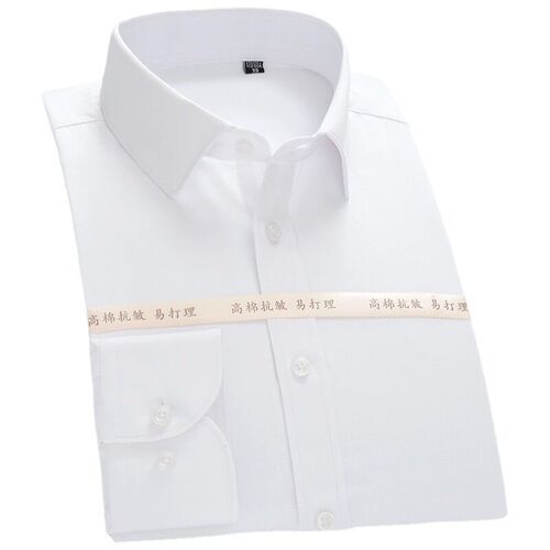Mens Plus Size White Shirt Long Sleeve Business Fat Man Big