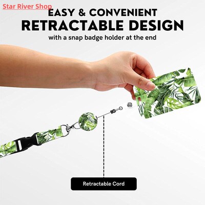 Flower Retractable Buckle Card Holder Women Business Badge