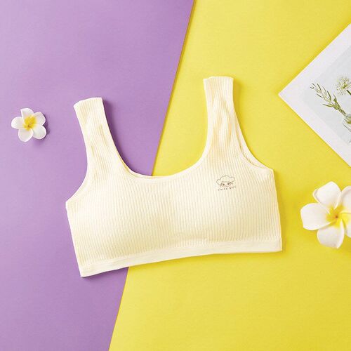 Student Underwear Doublelayer Bra with Cotton Crotch for Tee