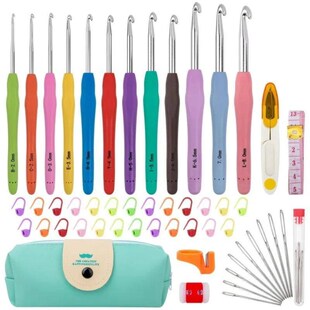 Crochet Hooks Set Colorful Yarn Crochet Kit for Beginners Kn