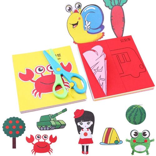 Cartoon Color Paper Cutting Toys DIY Kids Craft Animal Handc