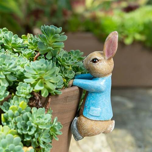 1Pc Resin Sculpture Rabbit Garden Decoration, Outdoor Animal
