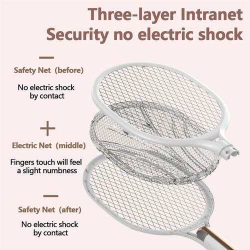 Electric Fly Swatter 4000V Bug Zapper Racket Dual Modes Mosq