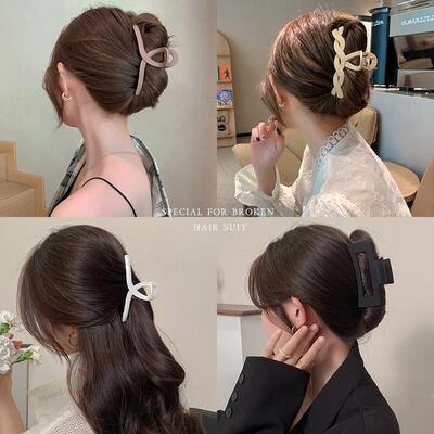 发夹Hot Sale Solid Color Claw Clip Large Barrette Crab Hair