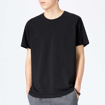 Cotton House Summer ort-sleeved Round Neck T-irt Mens Solid