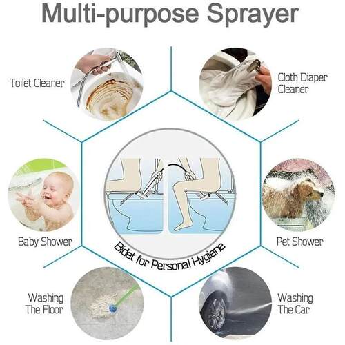 Handheld Toilet Bidet Faucet Sprayer Stainless Steel Bathroo