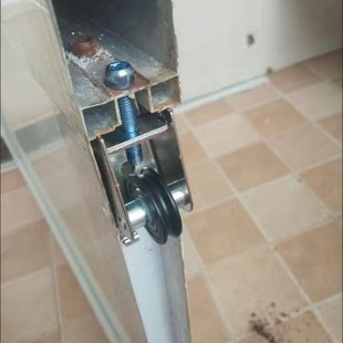 老式 推拉门浴室玻璃移门衣柜门27mm并排轮轮子门隔断铝合金凸轮