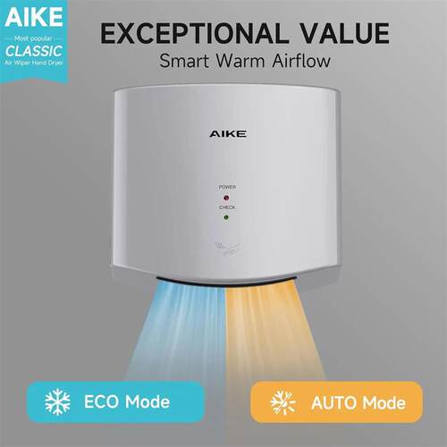 Compact Hand Dryer 110V 1400W Slver wth 2 Pn Plug, Model K26