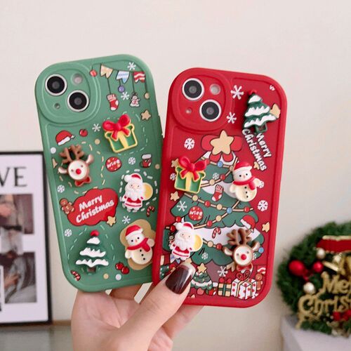 Cute Cartoon 3D Santa Claus Elk Snowman Christmas Tree Soft