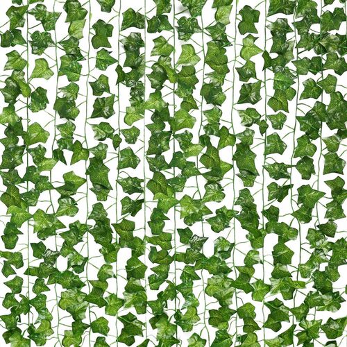 12PC Green Artificial Lvy Leaf Garland Plant Foliage Home De