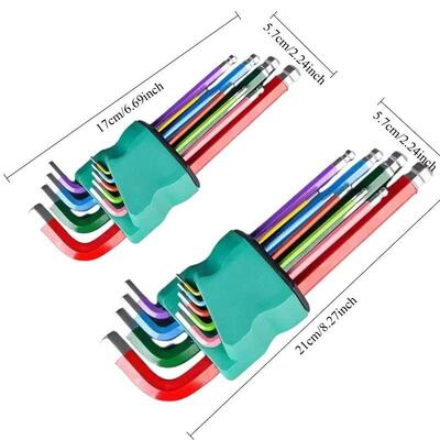 9pcs Industrial Ball End Hex Key Set, Heavy Duty Color