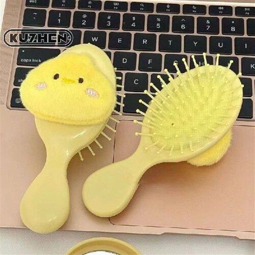 Funny Stuffed Chicken Plush Hairbrus Folding Massage Comb