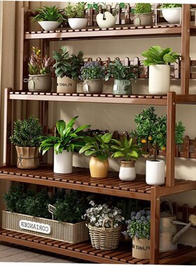 Flower shelf balcony multi-layer green plant pot rack decor