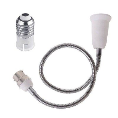 E27 To B22 Light Bulb Socket Adapter Converter White Lamp