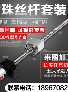 精密滚珠丝杆装滚珠丝杆SFU105螺母直线轴承丝杆螺母座I丝杆