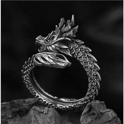 Retro dragon ring male tendy personality domineering exagger
