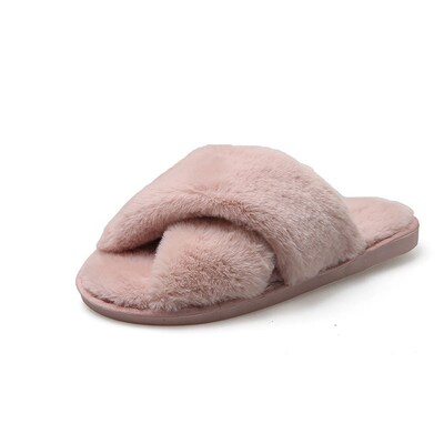 Cross-border Large-size Export Cross-fleece Slippers For Wom