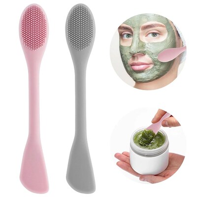 1PC Double Headed Silicone Face Cleansing Scrubber Brush Fac