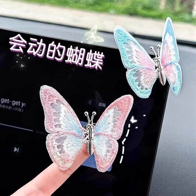TikTok viral moving butterfly car ornament, a creative decor