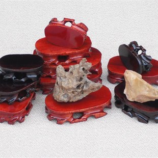 1十小奇石底座可挖槽实木树根摆件石头底座 木托赠工具