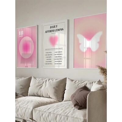 Angel Number Hue Gradient Wall Art Canvas Painting Posters