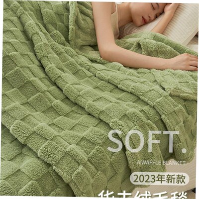 Summer Waffle Plaid Cotton Bed Blanket Throw Thin Quilt Knit