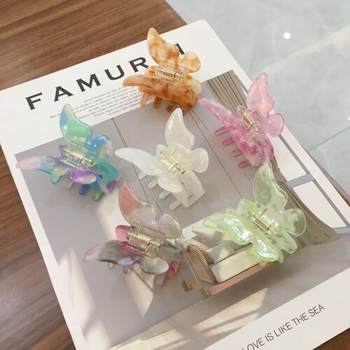 Acetate Hair Claw Sweet Fairy Butterfly Hairpin Clip Gradien